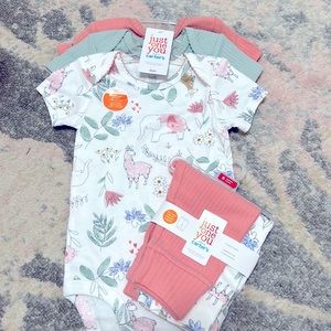 NWT Baby Girls’ Carter’s Just For You 3pk Safari Bodysuits and 2pk leggings 6M